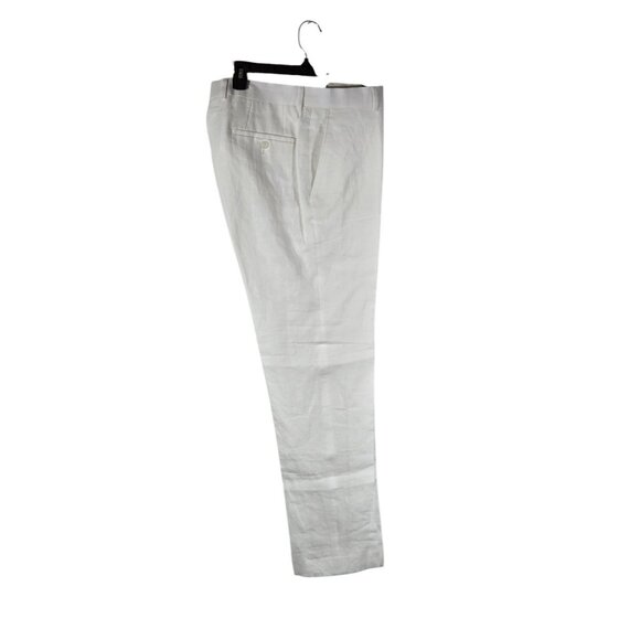 Bar III Size 33W 30L Men's Linen Pants Lined Slim Fit White - Picture 10 of 13